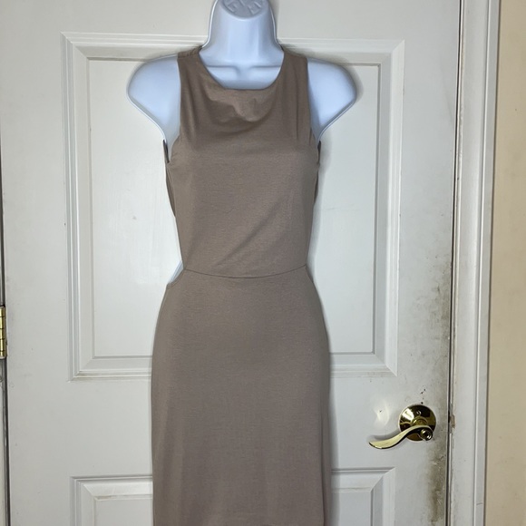 Beige Asymmetrical Dress - Picture 3 of 6